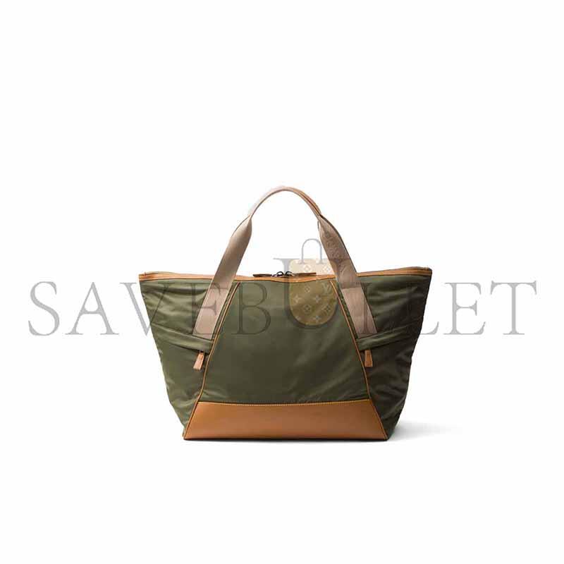 Pra*a re-nylon and leather duffle bag 2vc040 (44.5*40*24cm)